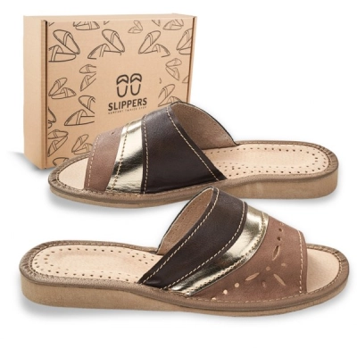 Skórzane klapki damskie Slippers