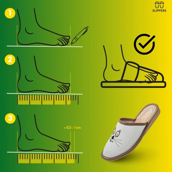 Skórzane klapki damskie kotki Slippers