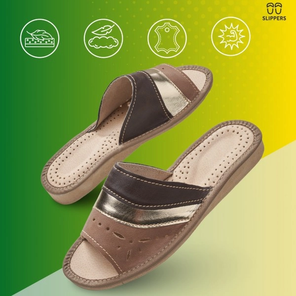 Skórzane klapki damskie Slippers