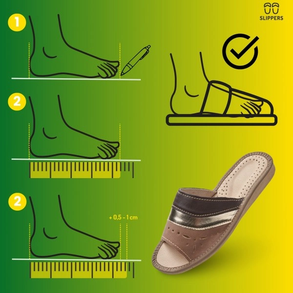 Skórzane klapki damskie Slippers