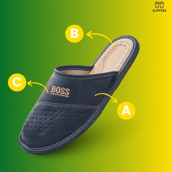 Slippers Męskie Domowe pantofle skórzane