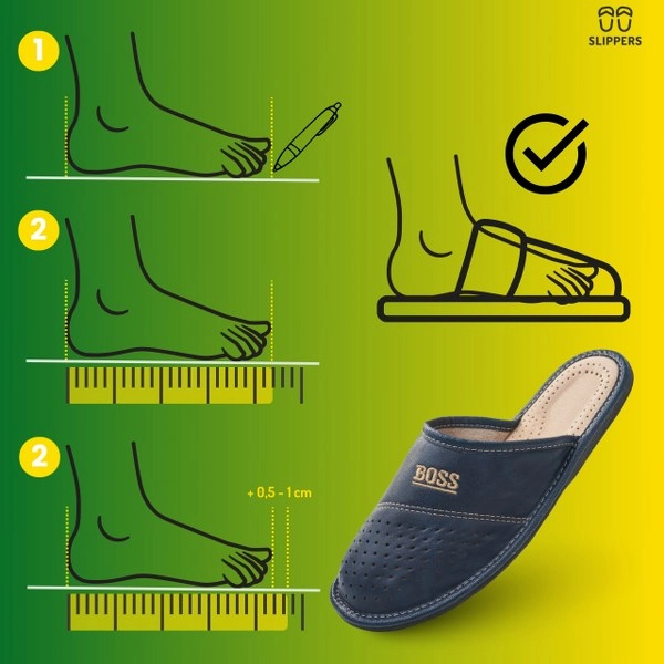 Slippers Męskie Domowe pantofle skórzane