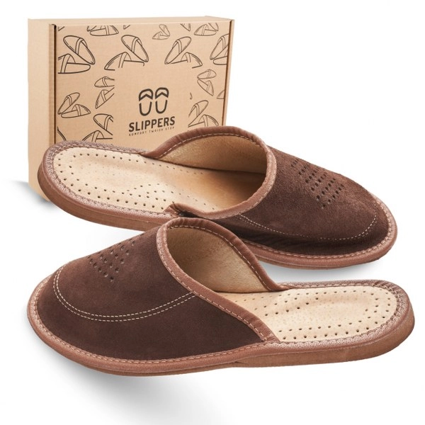 Slippers Męskie Domowe pantofle skórzane