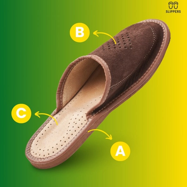 Slippers Męskie Domowe pantofle skórzane
