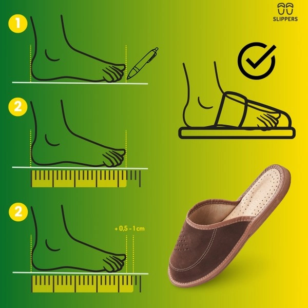 Slippers Męskie Domowe pantofle skórzane