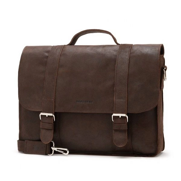 Skórzana Torba na laptopa Vintage Brødrene BL11XL Ciemny Brąz