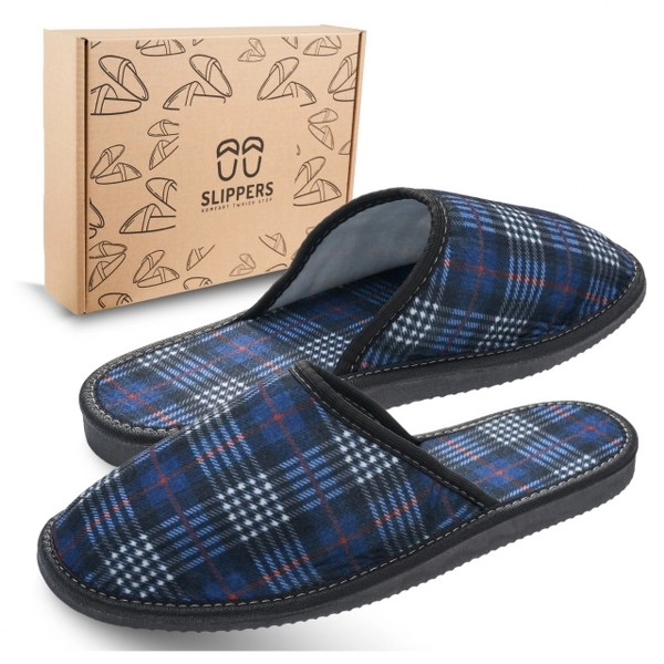 Slippers Męskie Domowe Kapcie w kratę